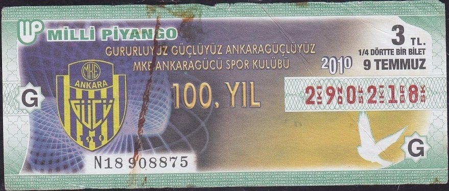 2010 9 Temmuz Çeyrek Bilet - G Serisi