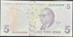 9.Emisyon 2.Tertip 5 Lira B529 890888 Çilaltı Çil