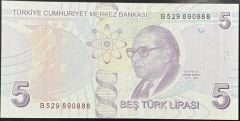 9.Emisyon 2.Tertip 5 Lira B529 890888 Çilaltı Çil