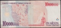 7.Emisyon 10 000 000 Lira A72 509558 Çok Temiz