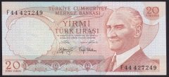 6.EMİSYON 3.TERTİP 20 LİRA F44 427249 ÇİLALTI