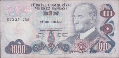6.EMİSYON 2.TERTİP 1000 LİRA D72 351239 ÇOK TEMİZ +