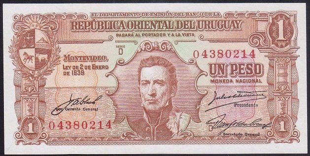 URUGUAY 1 PESOS 1939 ÇİL eski para satan dükkanlar