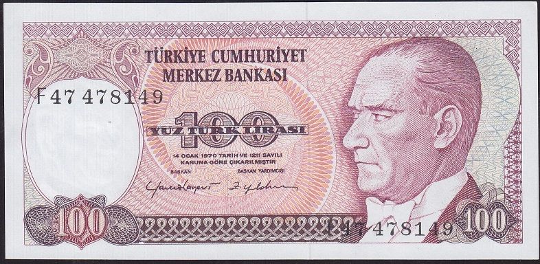 7.Emisyon 2.Tertip 100 Lira F47 478149 Çilaltı Çil