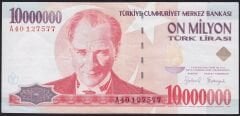 7.Emisyon 10.000.000 Lira A40 127577 Çok Temiz+