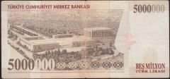 7.Emisyon 5 000 000 Lira F80 893376 Çok Temiz