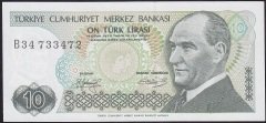 7.Emisyon 1.Tertip 10 Lira B34 733472 Çilaltı Çil
