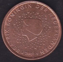 Avrupa 5 Euro Cent 2007 Hollanda