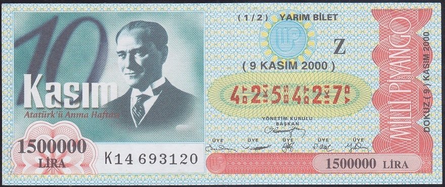 2000 9 KASIM YARIM BİLET - Z SERİSİ