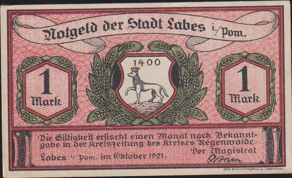 Almanya 1 Mark Notgeld 1921 Çil