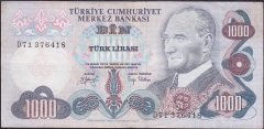 6.EMİSYON 2.TERTİP 1000 LİRA D71 376418 ÇOK TEMİZ +