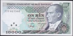 7.Emisyon 4.Tertip 10000 Lira I27 017505 Çil