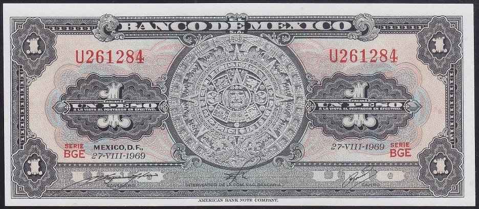 Meksika 1 Peso 1969 Çil (U) Pick59