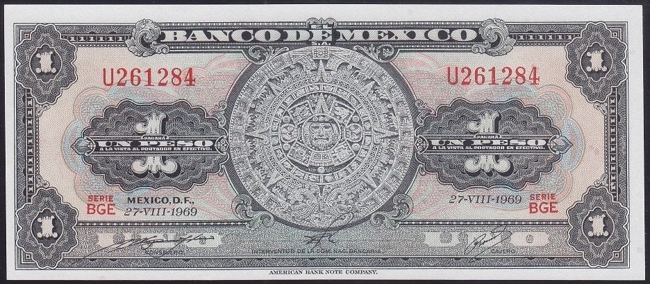 Meksika 1 Peso 1969 Çil (U) Pick59