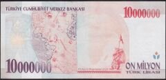 7.Emisyon 10.000.000 Lira A30 076870 Çok Temiz+