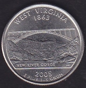 Amerika Çeyrek Dolar 2005 D Hatıra West Virginia