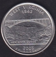 Amerika Çeyrek Dolar 2005 D Hatıra West Virginia
