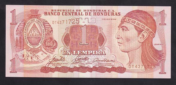 Honduras 1 Lempira 2006 Çil Pick 84e