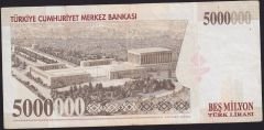 7.Emisyon 5 000 000 Lira J51 497555 Çok Temiz+
