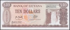 Guyana 10 Dolar 1966 - 1992 Çil Pick 23f