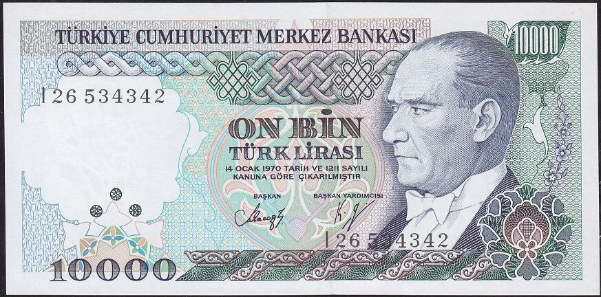 7.Emisyon 4.Tertip 10000 Lira I26 534342 Çil