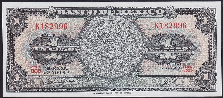 Meksika 1 Peso 1969 Çil (K) Pick 59