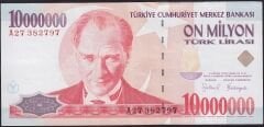 7.Emisyon 10000000 Lira A27 382797 Çok Temiz+