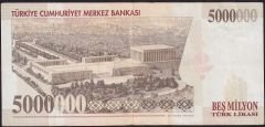 7.Emisyon 5 000 000 Lira F78 687491 Çok Temiz+