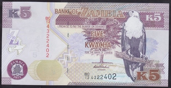 ZAMBİA 5 KWACHA 2012 ÇİL