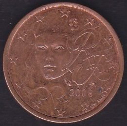 Avrupa 5 Euro Cent 2008 Fransa