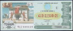 2000 9 EKİM ÇEYREK BİLET - U SERİSİ