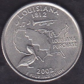 Amerika Çeyrek Dolar 2002 Hatıra Louisana