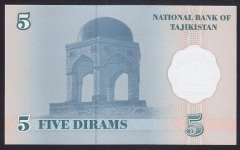 Tacikistan 5 Diram 1999 ÇİL Pick 11