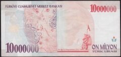 7.Emisyon 10000000 Lira A22 452634 Çok Temiz+