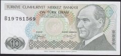 7.Emisyon 1.Tertip 10 Lira B19 781569 Çil