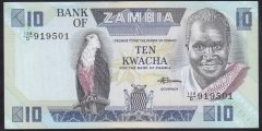 Zambia 10 Kwacha 1980 - 1988 Çil Pick 26e
