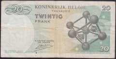 BELÇİKA 20 FRANK 1964 ÇOK TEMİZ