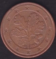 Avrupa 5 Euro Cent 2008 D Almanya