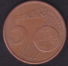 Avrupa 5 Euro Cent 2008 D Almanya