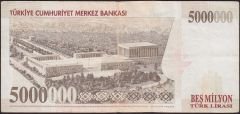7.Emisyon 5 000 000 Lira J46 013089 Çok Temiz+