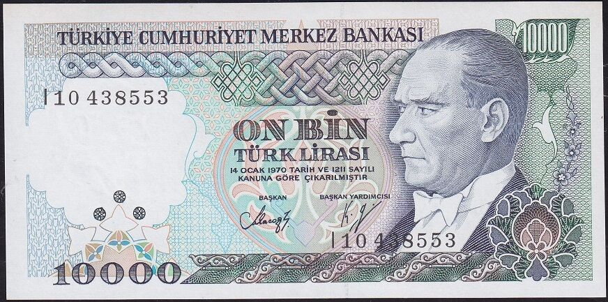 7.Emisyon 4.Tertip 10000 Lira I10 438553 Çil