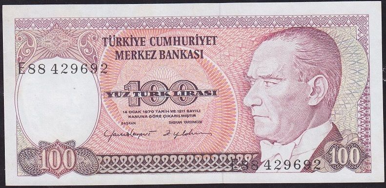 7.Emisyon 2.Tertip 100 Lira E88 429692 Çilaltı Çil