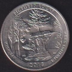 Amerika Çeyrek Dolar 2018 D Hatıra -Pictured Rocks Ulusal Göl Kıyısı