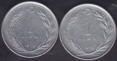1978 Yılı 1 Lira Çok Temiz (Ters Düz Takım )