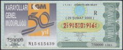2000 29 ŞUBAT ÇEYREK BİLET - R SERİSİ
