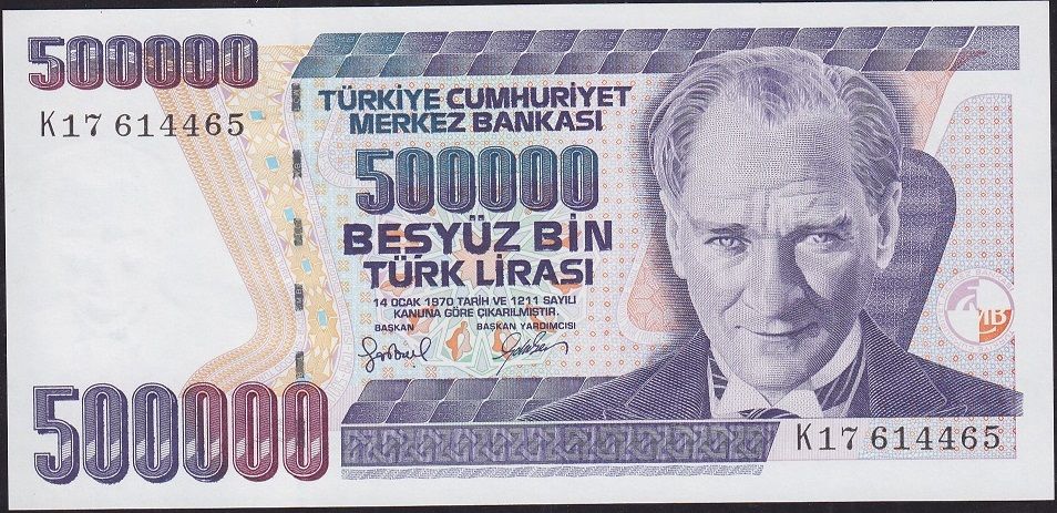 7.Emisyon 4.Tertip 500000 Lira K17 614465 Çilaltı Çil