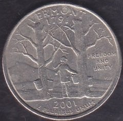 Amerika Çeyrek Dolar 2001 Hatıra Vermont