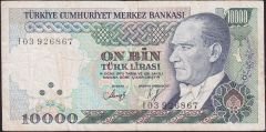 7.Emisyon 4.Tertip 10000 Lira I03 926867 Temiz