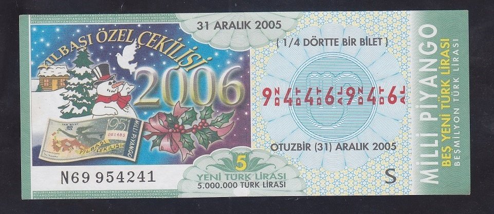 2005 31 ARALIK ÇEYREK BİLET