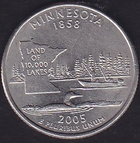 Amerika Çeyrek Dolar 2005 D Hatıra Minnesota